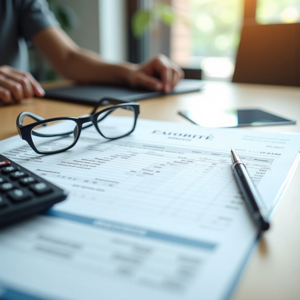 Documents de gestion de copropriété, appel de fonds et charges sur un bureau professionnel