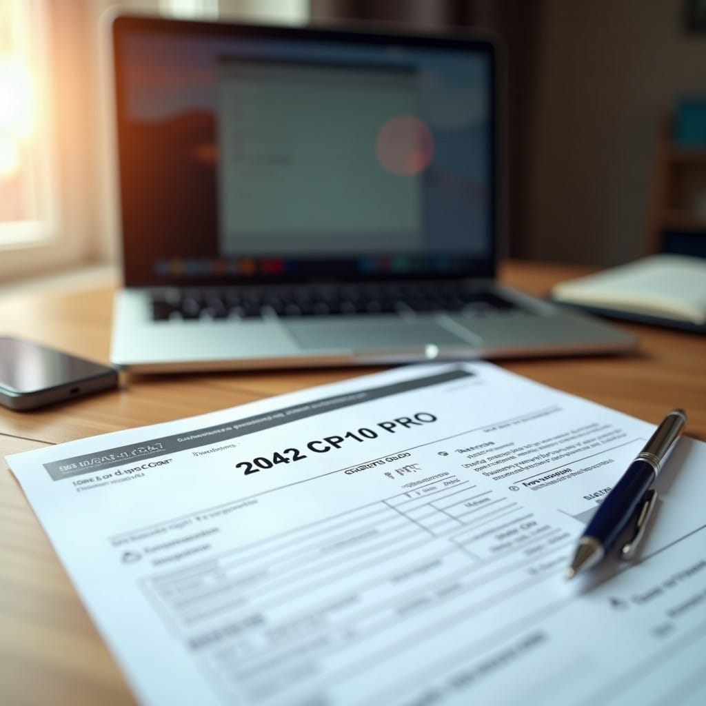 Déclaration de revenus locatifs Airbnb 2025 — formulaire 2042 C PRO et liasse fiscale BIC sur un bureau